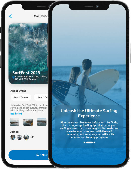 Surfing app development