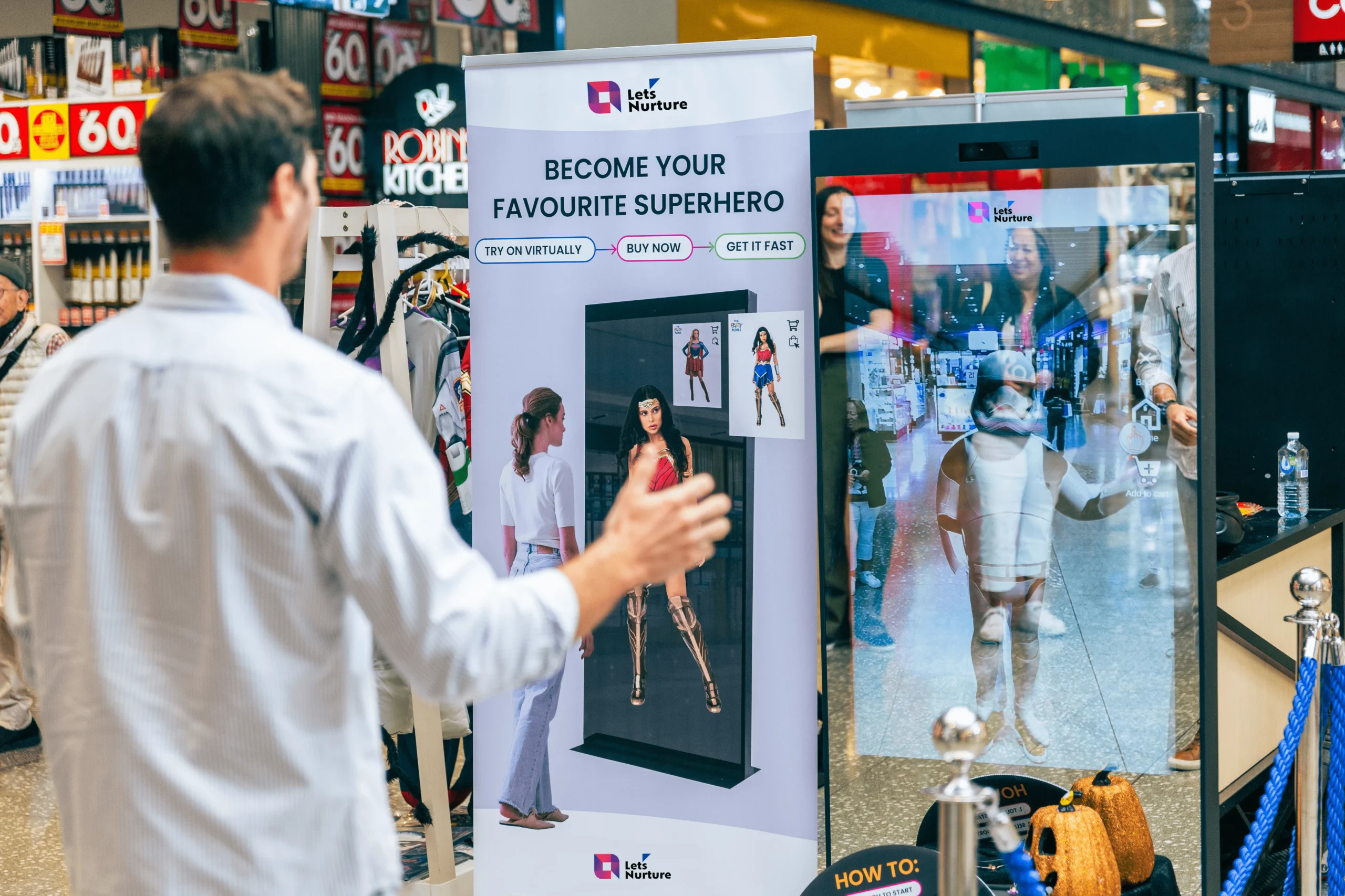 AI-powered smart mirror displaying skincare analysis