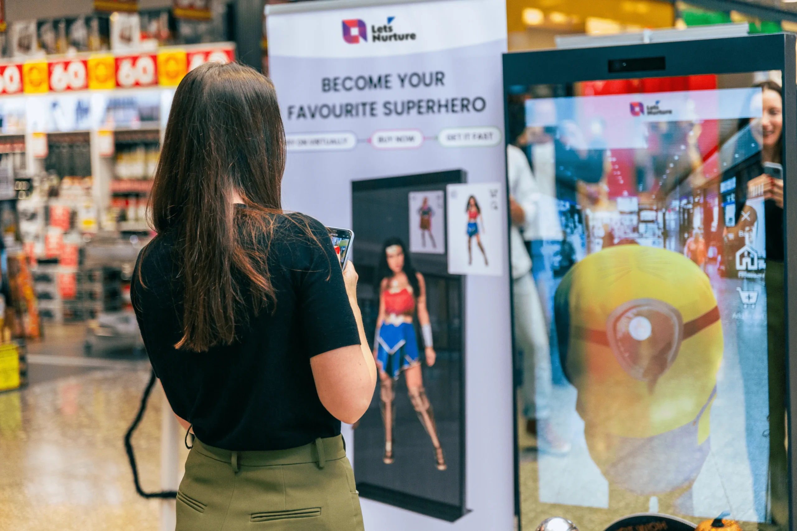 smart mirror displaying skincare analysis